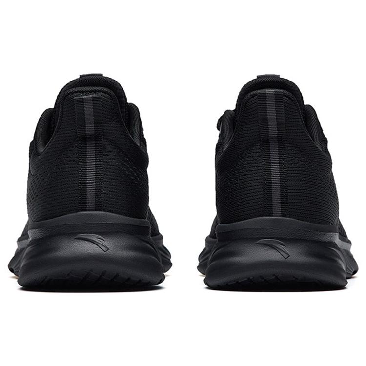New Anta Running Collection Cushioning, Abrasion Resistant, Breathable, Lightweight Low Top Running Shoes Men's All Black 112235571-4