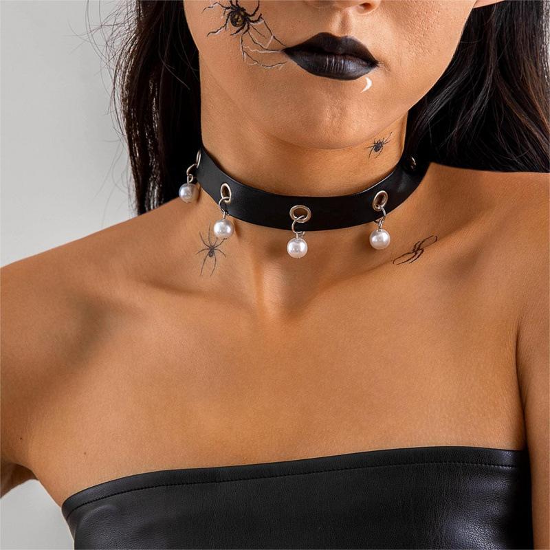 Dark punk metal collar, versatile sweet and cool hip-hop flannel necklace necklace for women