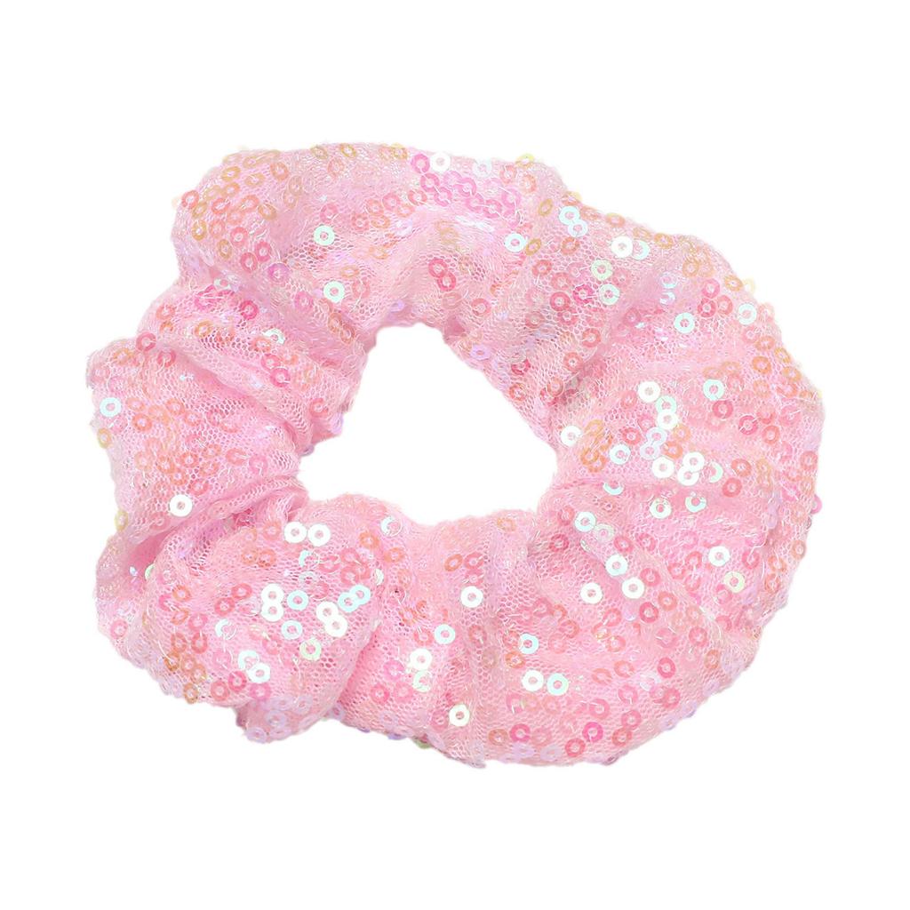 Girls Long Sleeve Round Neck Sequins Flower Front Hollow Back Dance Dress Matching Hair Tie Headwear