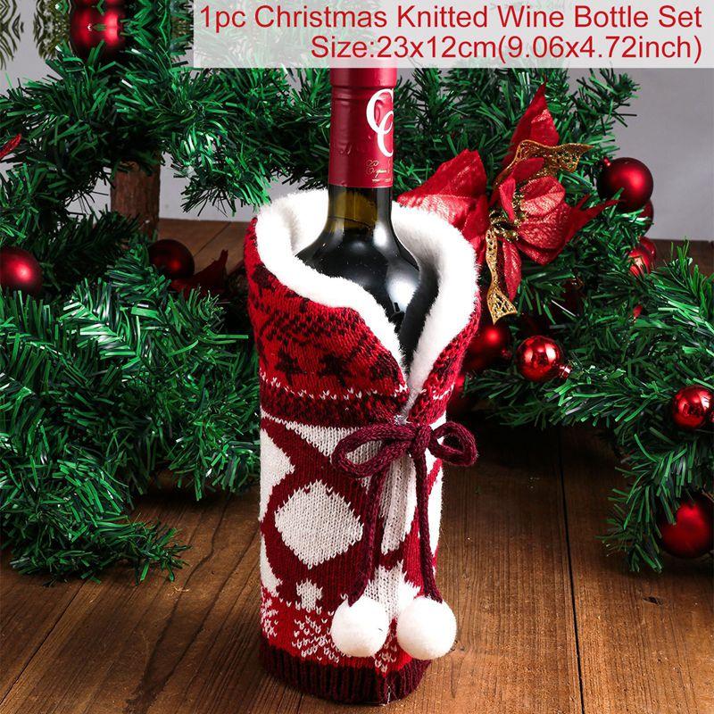 Christmas Wine Bottle Cover Merry Christmas Decorations For Home Christmas Ornament Xmas Table Decor New Year 2026 Navidad Gift