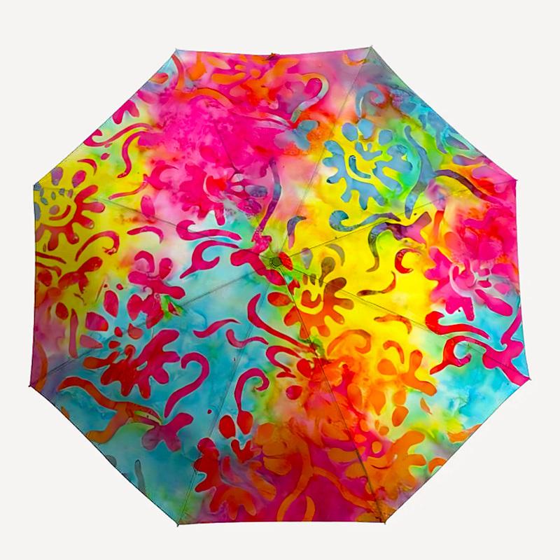 

1pc Tie-Dye Pattern Automatic Opening/closing Umbrella with Auto Open/Close, Windproof, Foldable Sunshade yy250811203