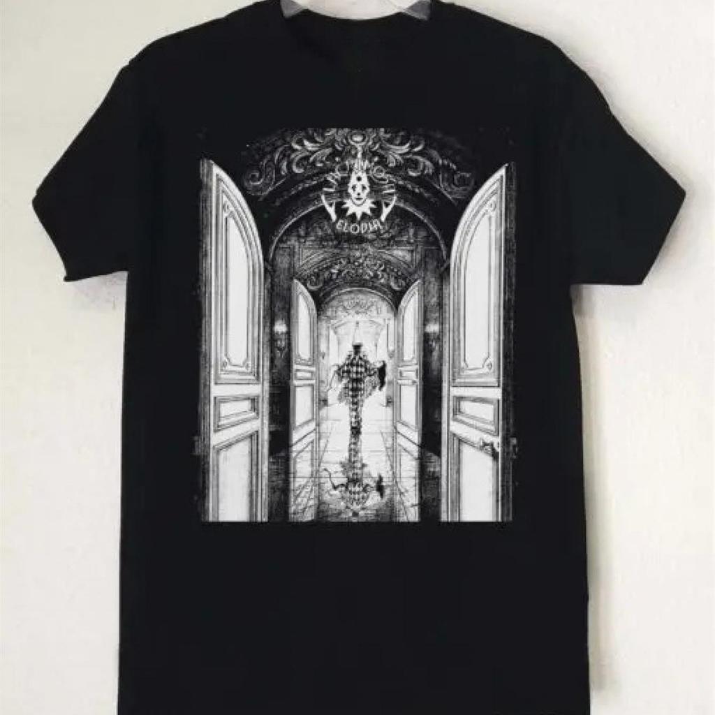 Lacrimosa Elodia Unisexs Gothic Bohemian Graphic Print TShirt Black White Design Short Sleeve Round Neck Casual Top