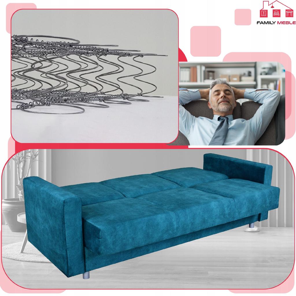 Polstergarnitur Alicja Ausklappsofa Sofa Sessel Family Möbel Türkis