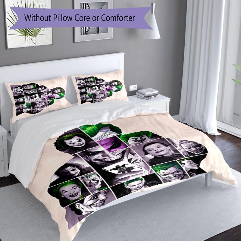 3pcs Joker pattern bedding set duvet cover set includes duvet cover &pillowcases, perfect all season bedroom decoration & gift