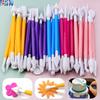 FAIS DU 8 Pieces Fondant Cake Carving Set 16 Patterns Flower Sugar Craft Modelling Tools Cake Decorating Hand Tool