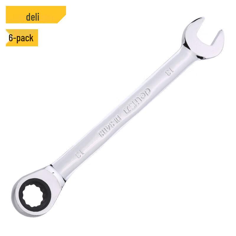 Deli 13mm Dual-Use Ratchet and Open-End Wrench