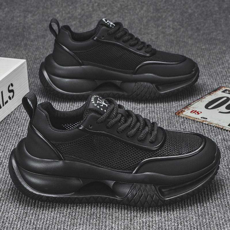 Fashion Sneakers Mens Summer Thick-Soled Heightening Running Shoes Mesh Breathable Lightweight Mesh Shoes Zapatillas deportivas hombres