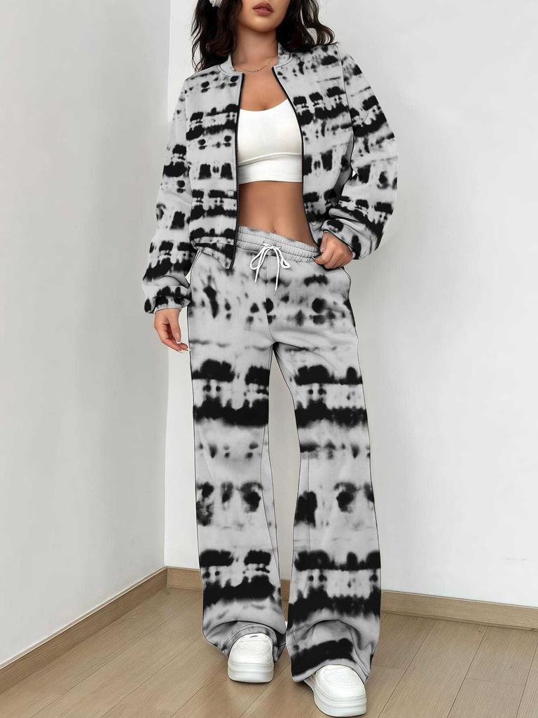 Smudging Explosion Autumn and Winter New European and American Women's Clothing Retro Rhombus Printing Suit Women