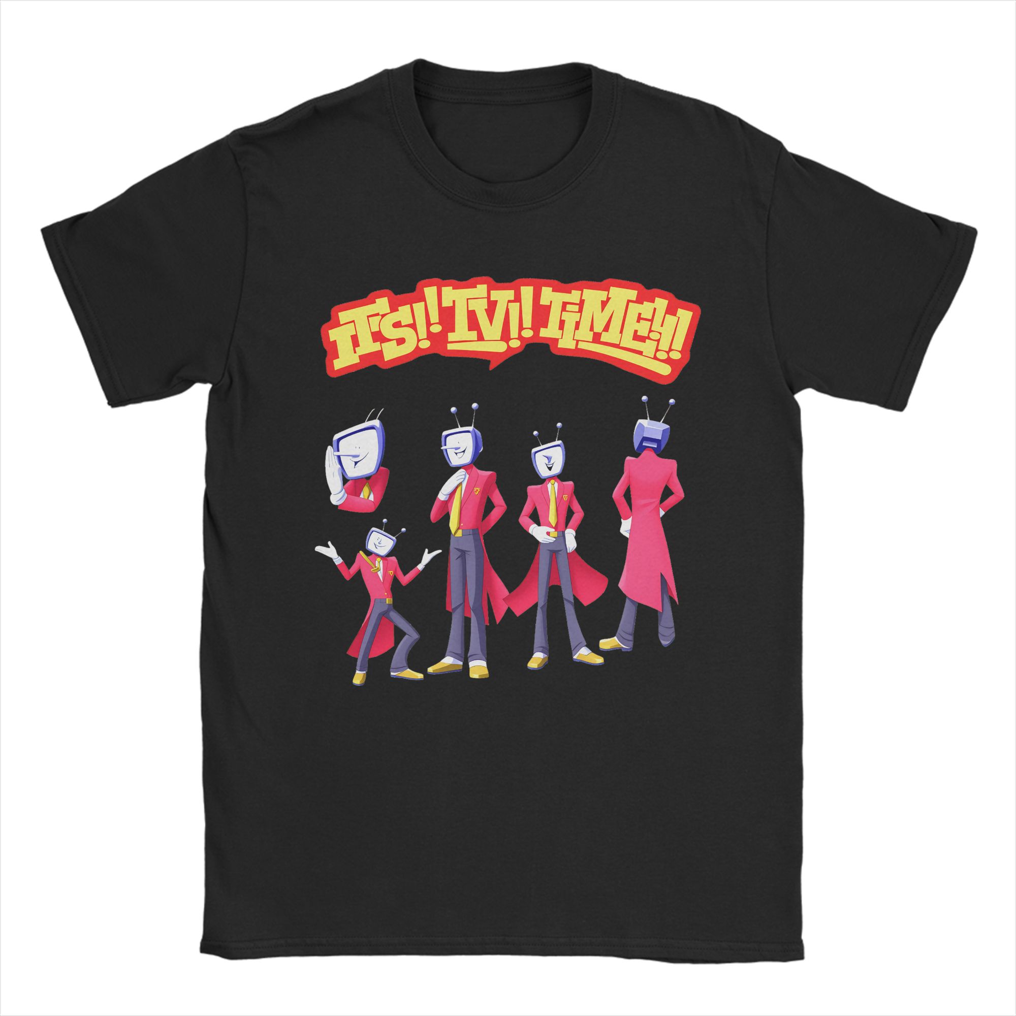 Retro TV Head Characters It s TV Time T-shirt M