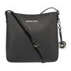 Jet Set Logo Pendant Silver Logo Zipper Leather Messenger Bag Shoulder Bag Women's Black