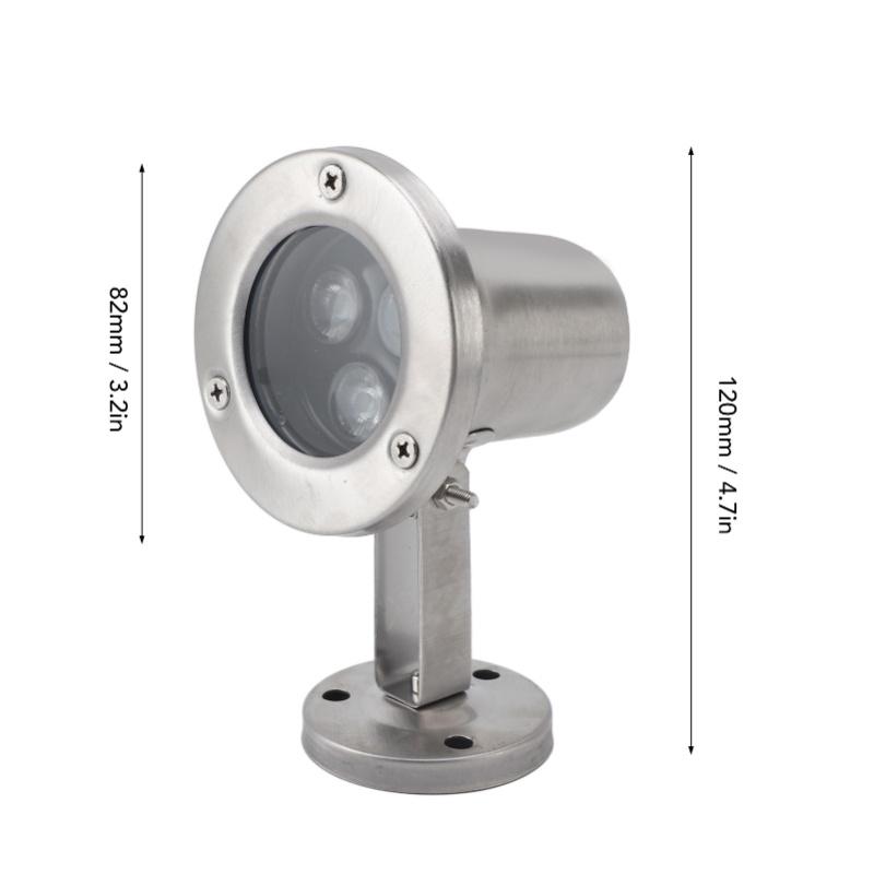 Pond Light 3W LED Stainless Steel IP68 Waterproof Energy Saving Submersible Spotlight For Fountain Underwater Pool