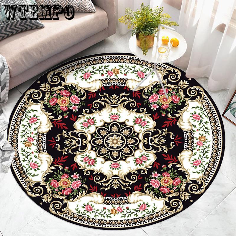 Circular Living Room Carpet Nordic Bedroom Bedside Dirt Resistant Floor Mat Ethnic Style