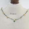 Retro African Stone Beaded Necklace with Star Pendant for Women