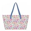 Floral Print Canvas Tote Bag Large Capacity Shopping Bag Eco Friendly Grocery Bag Portable Shoulder Bag Travel Beach Bag