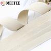 2/5/10M Meetee 10-50mm Sangle en Coton Beige 1.5mm d'Épaisseur Ruban Toile pour Sacs Sangle Vêtements Bricolage Bande à Coudre Accessoires
