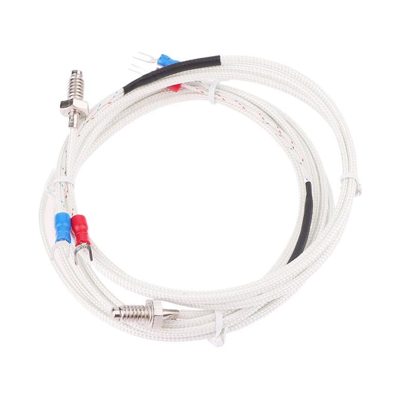 K Type Thermocouple Cable M6 1M 2M Screw Temperature Sensor Probe 0-800 C For Rex-C100 Temperature Controller Thermostat