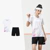 Li Ning Badminton Series Color Block Elastic Sports Badminton Competition Casual Sports Suit Unisex Sports Suit White Black AATU025-2