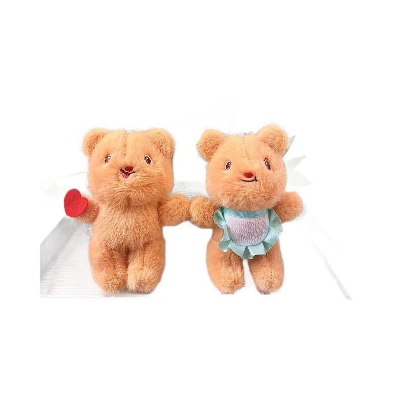Cuddly Yellow Bear Plush Doll Keychain Cute Animal Plushie Adorable Accessory Bag