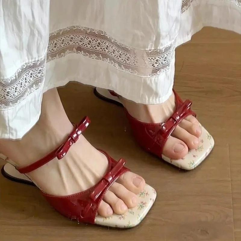 Ladies Shoes 2025 Brand Open Toe Women's Slippers New Butterfly-knot Dress Slippers Women Summer Outdoor Best Seller High Heels