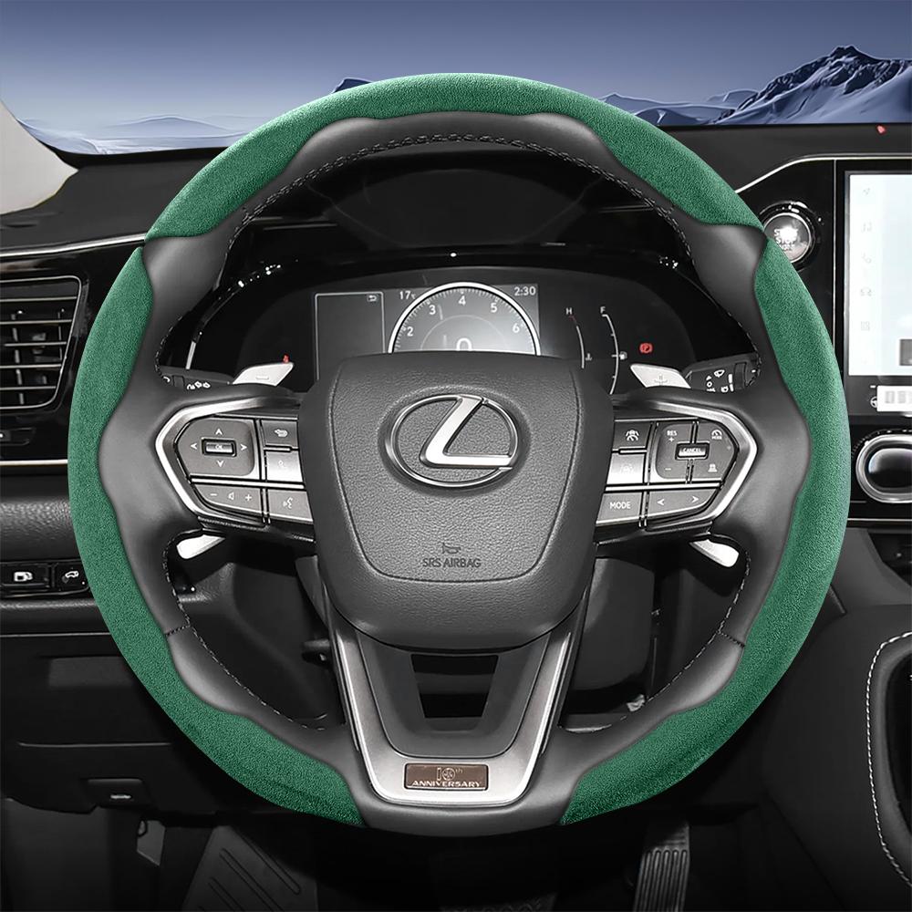 Suitable for Lexus Sports Suede Steering Wheel Cover, Split Snap-On Type, Non-Slip and Durable, for Models Such as Rx Nx Es Gx Lbx Ux Is Rz Lx