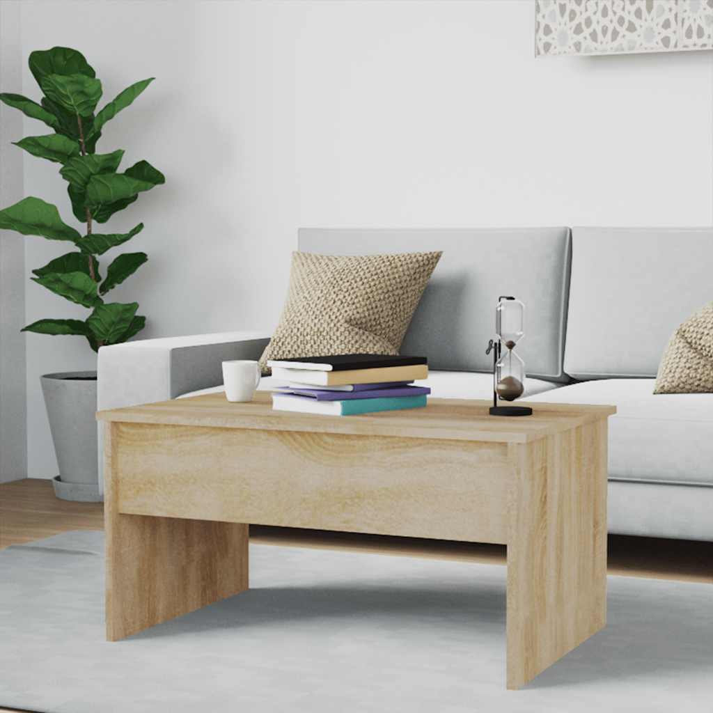 Vidaxl Coffee Table, Sonoma Oak, 80X50.5X41.5 Cm