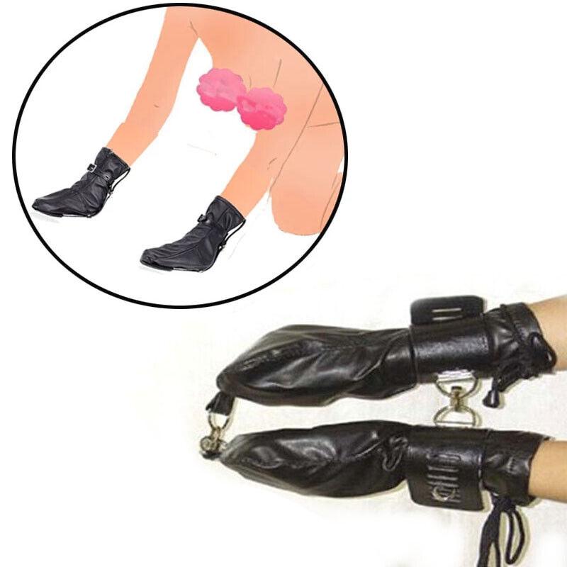 Gepolsterte PU-Lederhandschuhe Fäustlinge Sklavenfessel Welpenhund Pfoten Fäustlinge Rollenspiel Abschließbares Erwachsenen-Bondage-Zubehör Spielzeug