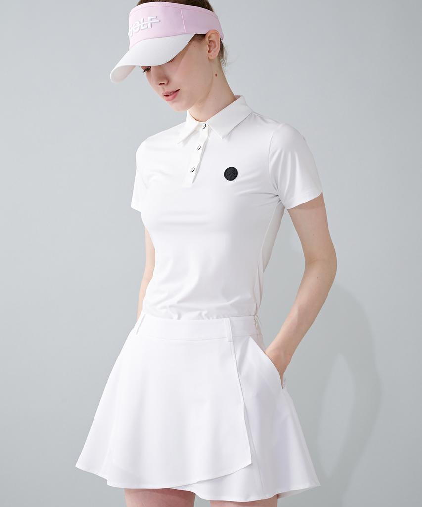 Cream Golf Wrap Flare Skirt