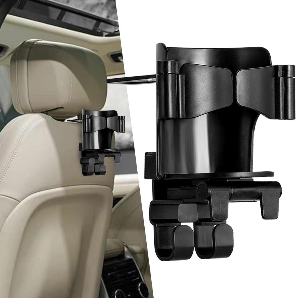 New Car Cup Holder with 2 Hooks Headrest Hanging Drink Holder Unversal Car Back Seat Bottle Mount with Phone Support