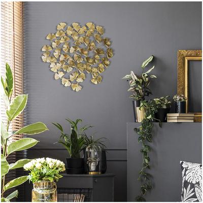 [R2357] - Μεταλλική διακόσμηση 'Ginkgo Biloba' χρυσό - 48x48 εκ.