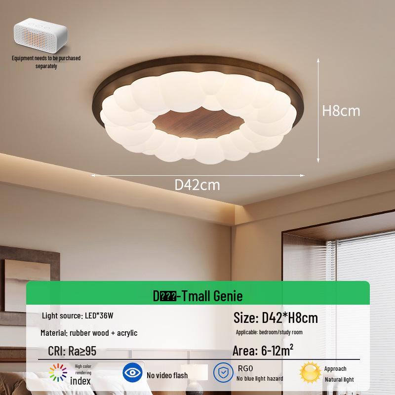 French Mid-Century Ceiling Light with American Retro and Song Dynasty Style - Eye-Friendly Lighting for Bedroom, Dining Room, or Study.