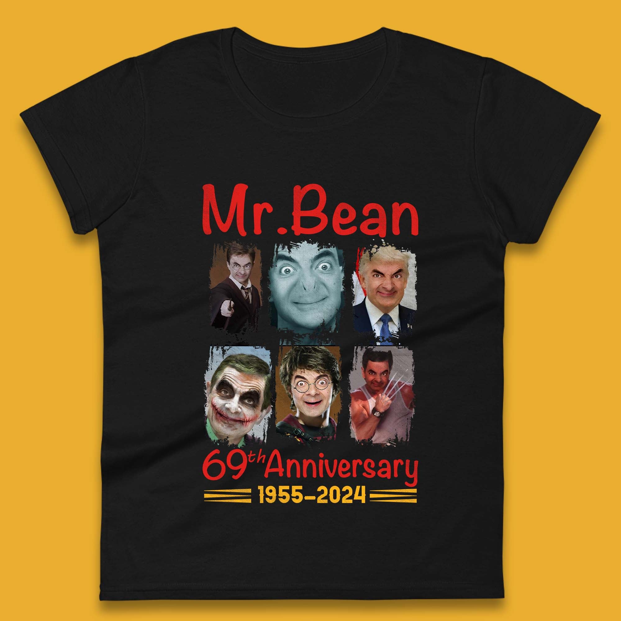 Mr. Bean 69th Anniversary Womens T-Shirt Mens Tops Tees Unisex 3XL