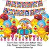 Cartoon Pliming Plims Thema Kindergeburtstag Party Dekoration Hintergrund Zubehör Ballon Set Kuchenaufsätze Banner Kulisse Kindergeschenk