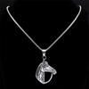 Stainless Steel Horse Head Necklace Pendant Silver Color Vintage Horses Lover Gift Accessories Jewelry Collier Homme NZZ372S02