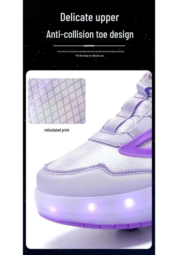 Wiederaufladbare LED Rollschuhe: Kinder- und Erwachsenen-Skates mit drehbaren Button-Rädern