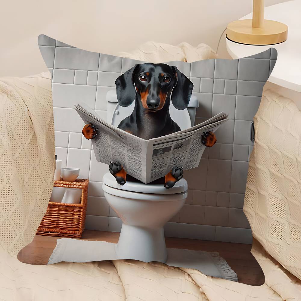 Funny Toilet Animals Reading Cushion Cover Decorative Pillow Sofa Home Decor Case Pillow Cases