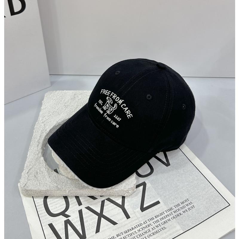 Spring and summer simple lace letter embroidery baseball cap versatile face small soft top curved brim cap