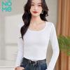 NOME Women's Slim Fit Round Neck Long Sleeve T-Shirt