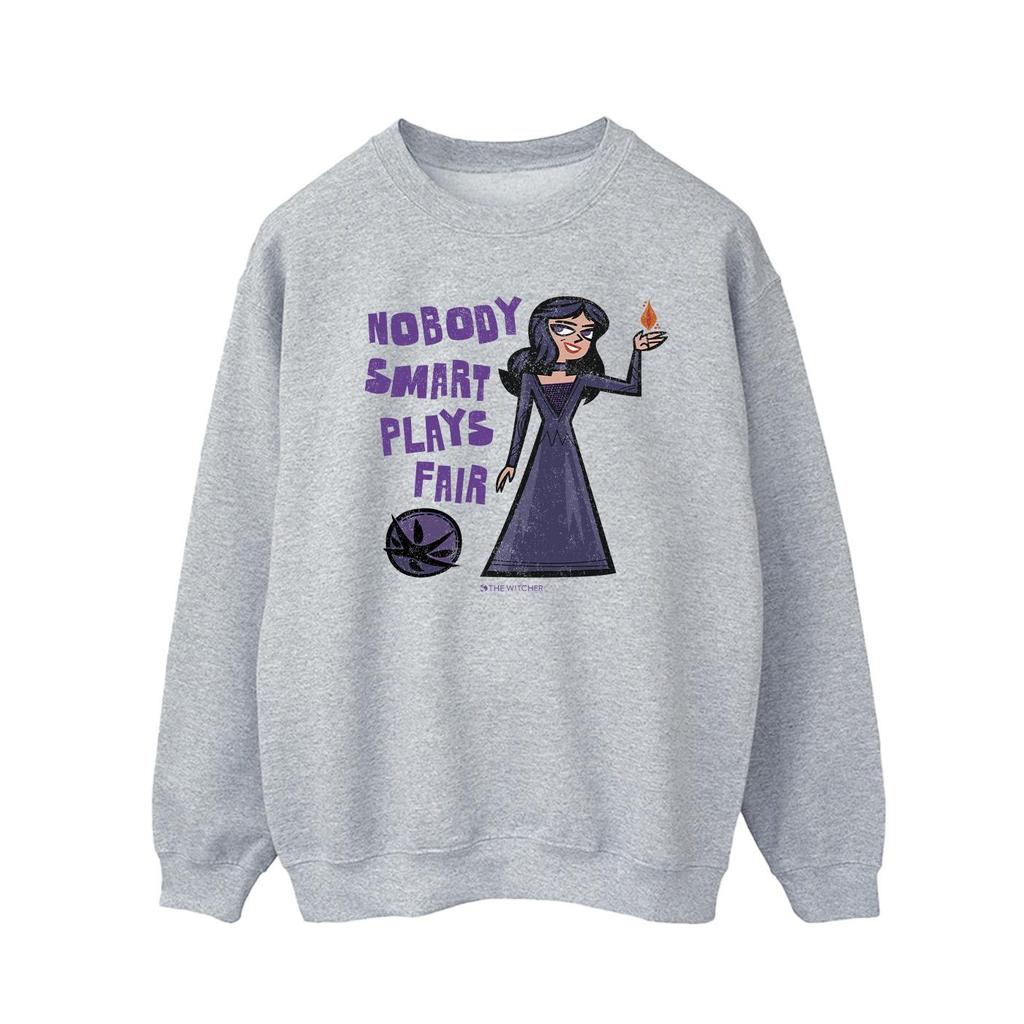 Netflix Mens The Witcher Nobody Smart Plays Fair Sweatshirt