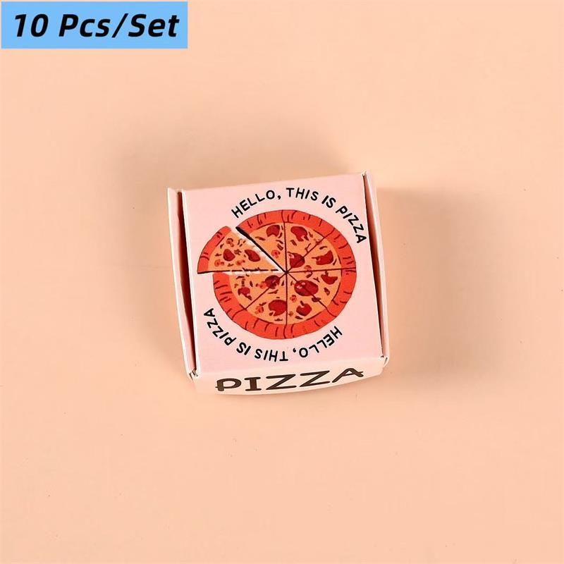 5/10 Pcs 1:12 Dollhouse Miniatures Pizza Box Model Doll House Accessories Decor Simulation Mini Food Toys Pretend Play Toys DIY