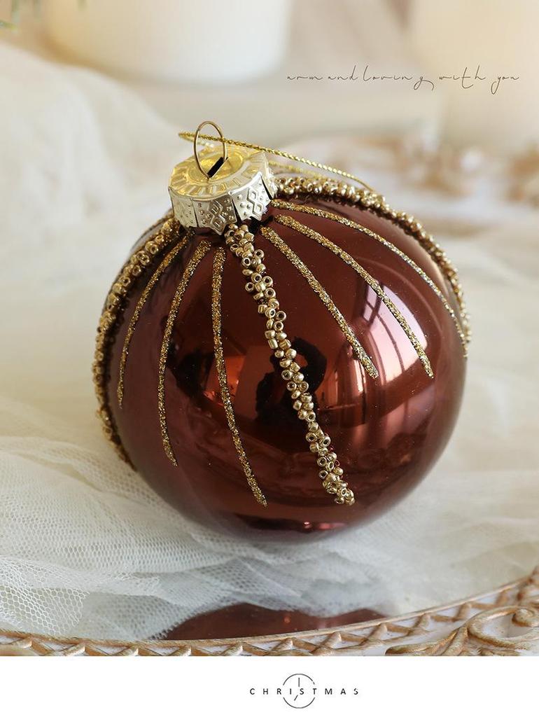 8CM Multicolor Glass Ball Ornament for Christmas Tree Decoration