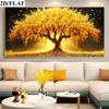 Print pe Pânză Copac de Aur Prosperitate 2D Decor de Perete pentru Casă Birou