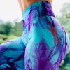 Leggings Fitness Stampa Tie Dye Control Pancia Donna Vita Alta Arricciati Alta Elasticità Leggings Yoga Abbigliamento Sportivo