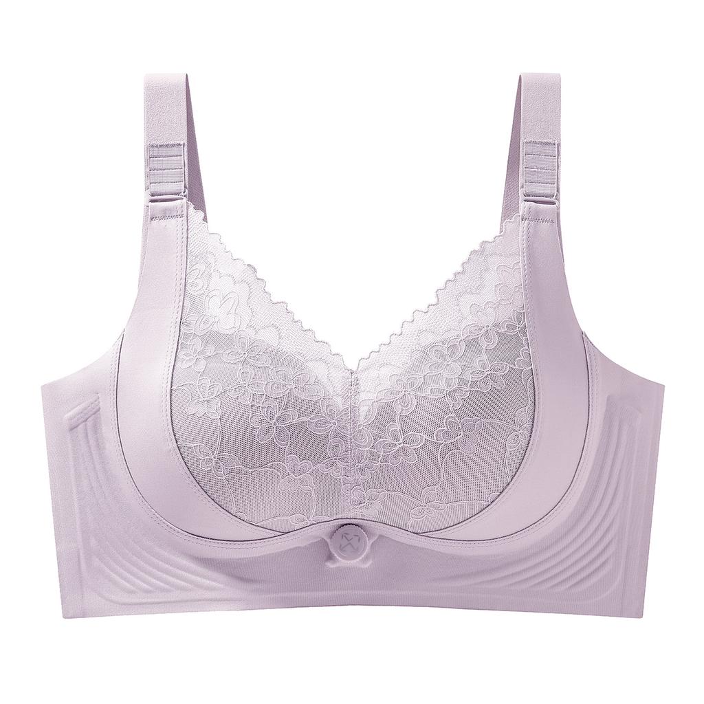 AI rotating button tightening adjustment underwear three-speed pull anti-sagging gathering shaping latex mulberry silk bra