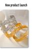 18K Gold-Plated Titanium Steel Open Karst Bracelet - European & American Light Luxury Jewelry