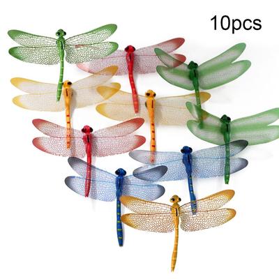 Flower Arrangement Artificial Dragonfl Garden Lawn Ornament Magnetic