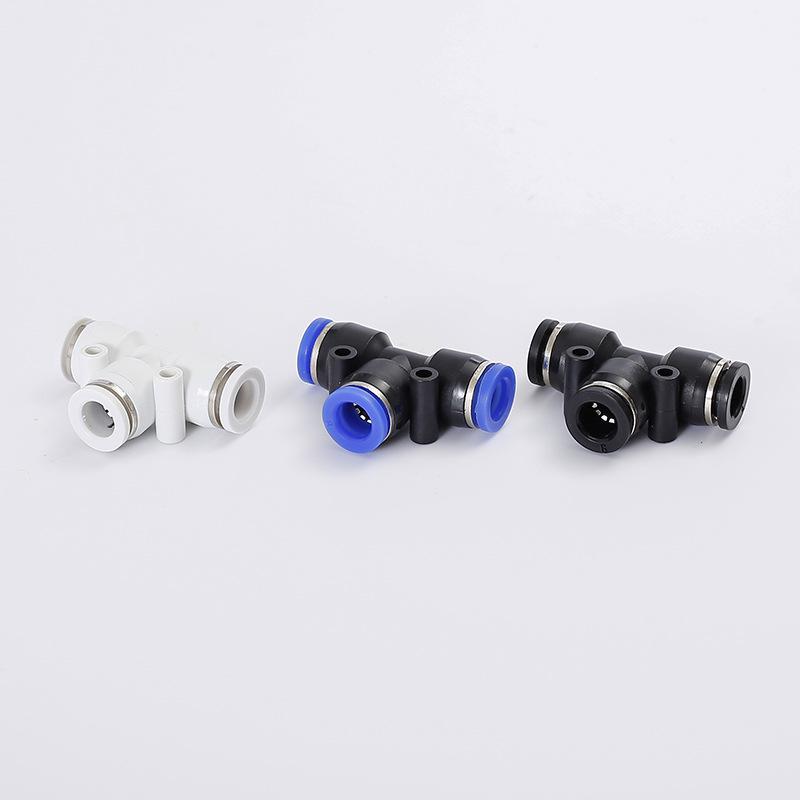 PE T-Type Pneumatic Quick Connector Push-In Component (PE-8, PE-10, PE-12, PE-16)