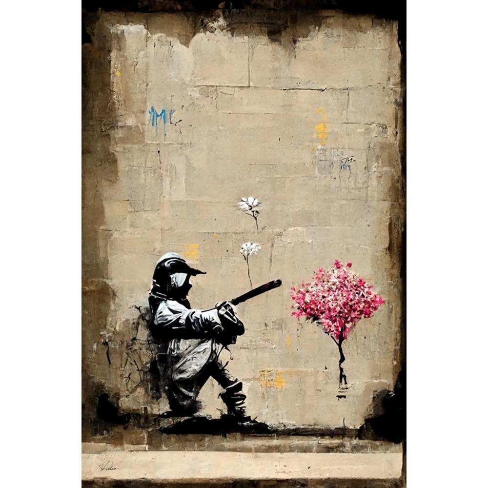 Pop Street Graffiti Wall Art Poster Banksy Ragazzo Ragazza con Palloncino su Tela Poster Stampe Pittura Soggiorno Decorazione Casa Regali