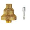 M14 Serrated Step Drill Bit with M14 Drill Adapter for Precise Hole Making In Ceramic Tile Glass Metal Stone