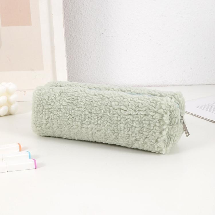 Zippered Pen Case Large Capacity Plush Pencil Case Large Compartment Travel Cosmetic Bag for Student Adult School Travel