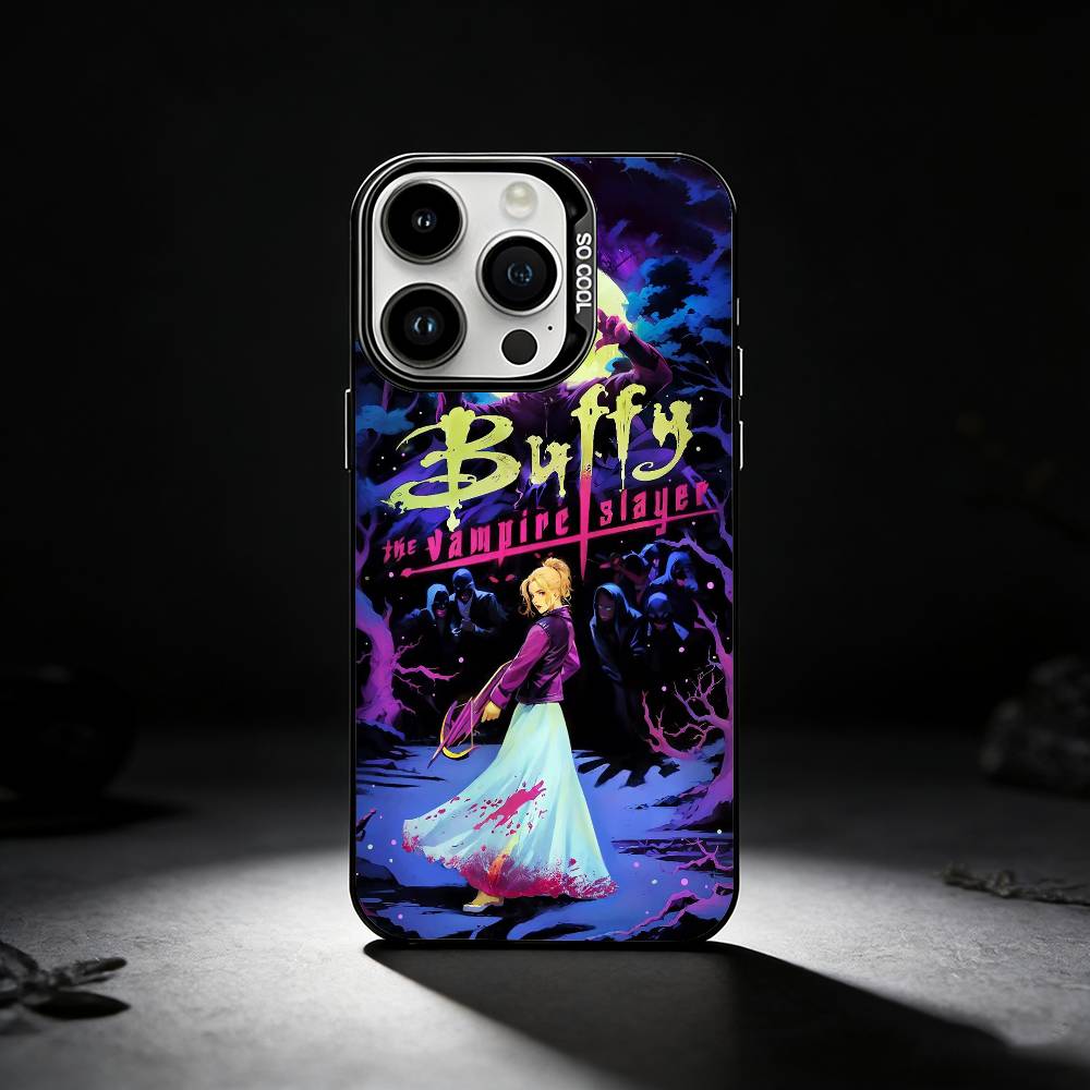 B-Buffy the Vampire Slayer Phone Case For iPhone 17,16,15,14,13,12,11 Plus,Pro Max,XS,Colored silver phone case iPhone17